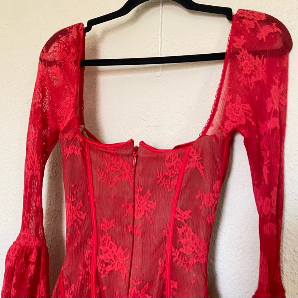 House of CB ‘Analissa’ Scarlett Lace Corset Mini Dress NWOT size XS Taller‎ - Picture 9 of 14